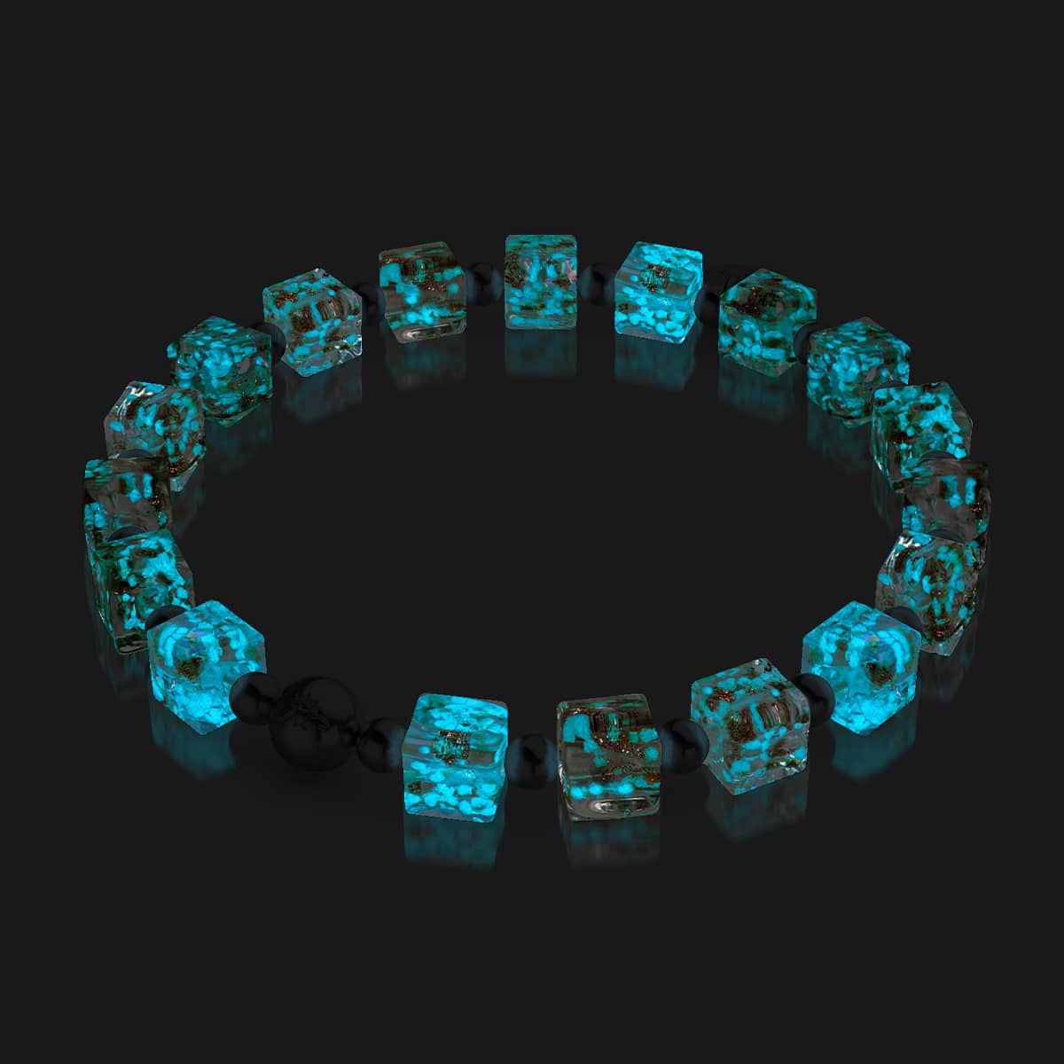 Alabaster | Silber | Firefly Glaskiesel-Armband