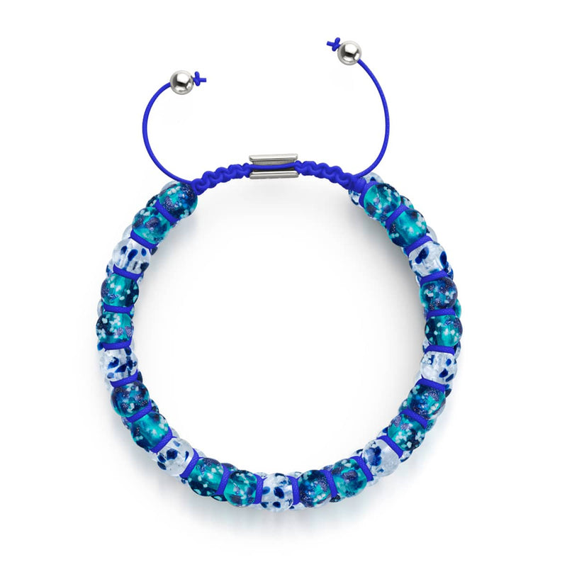 Aquamarinflamme | Lapisflamme x Aquamarin | Doppeltes Glühwürmchen-Glasarmband