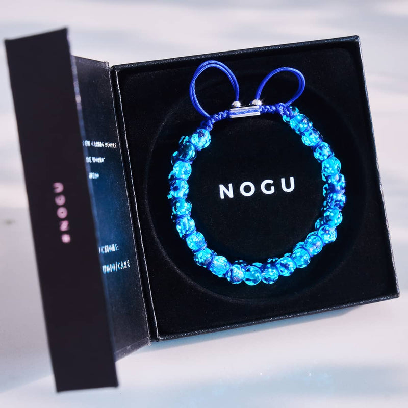 Aquamarinflamme | Lapisflamme x Aquamarin | Doppeltes Glühwürmchen-Glasarmband