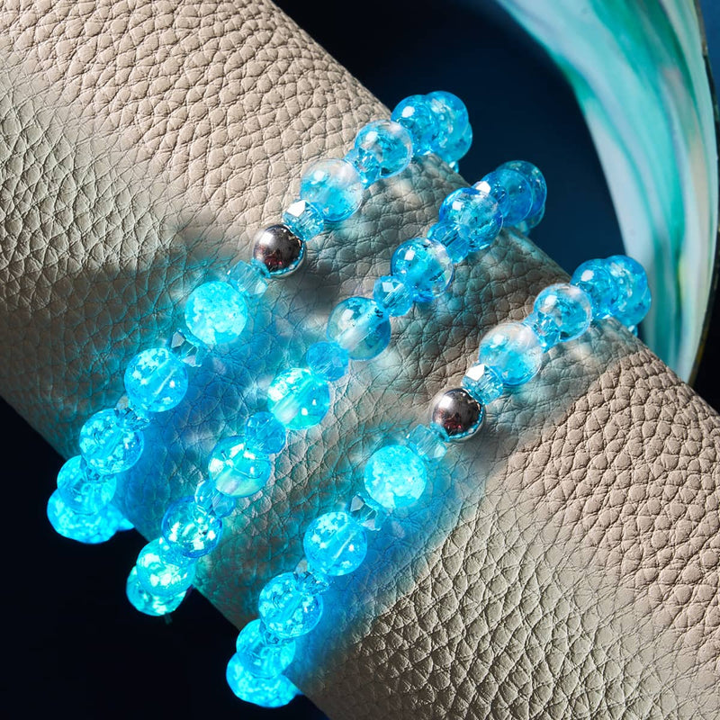Aquamarin Eis | Firefly Glas Schneekugel Armband