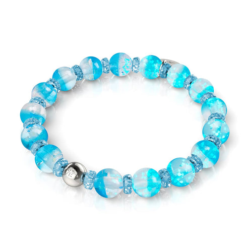 Aquamarin Eis | Firefly Glas Schneekugel Armband