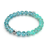 Arktisches Blau | 925 Sterling Silber | Glühwürmchen-Glasarmband