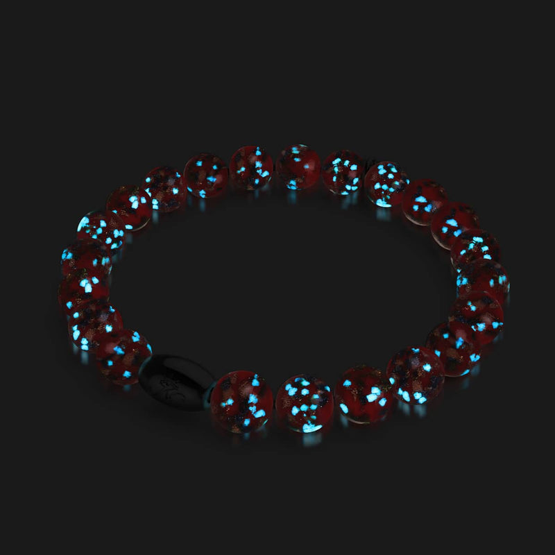 Aurora-Flamme | 925er Sterlingsilber | Glühwürmchen-Glasarmband