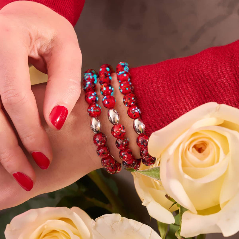 Aurora-Flamme | 925er Sterlingsilber | Glühwürmchen-Glasarmband