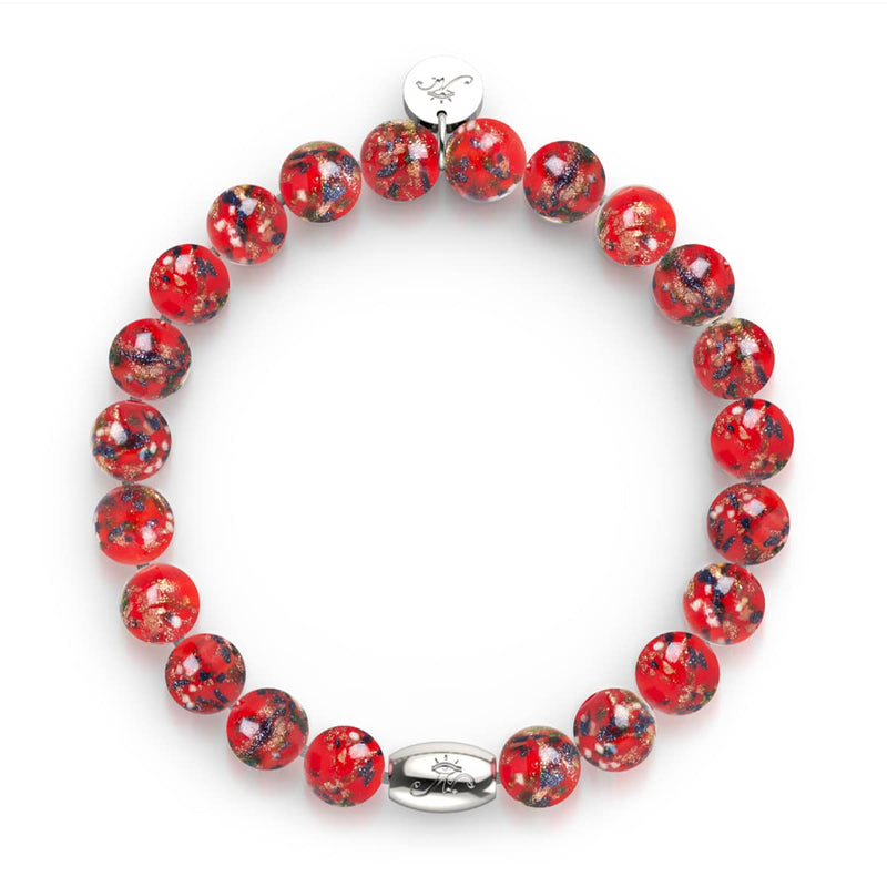 Aurora-Flamme | 925er Sterlingsilber | Glühwürmchen-Glasarmband