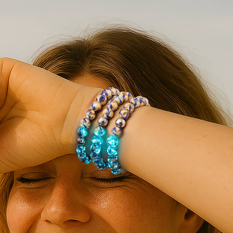 Azure Tides | Blue Sands | Firefly Glass Swirl Bracelet