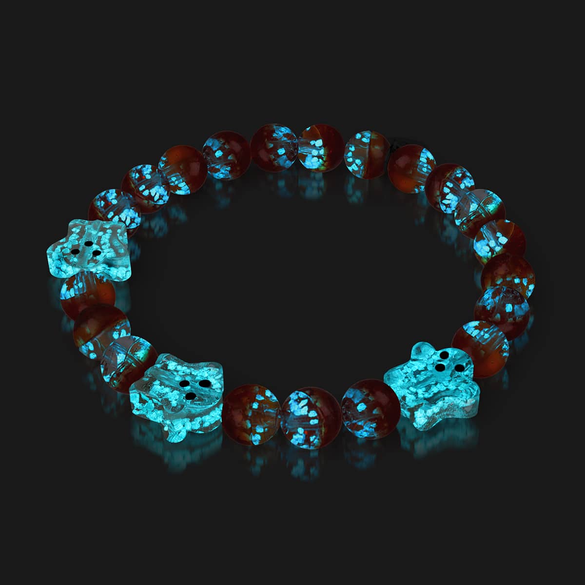 Berry Boo | Silber | Glühwürmchen-Glas-Geisterarmband