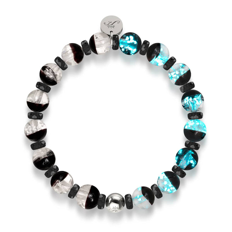 Schwarz | Firefly Glas Schneekugel Armband