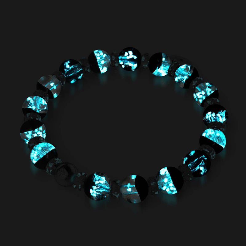 Schwarz | Firefly Glas Schneekugel Armband