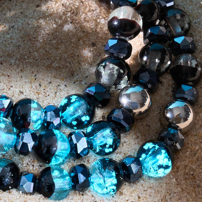 Schwarz | Firefly Glas Schneekugel Armband