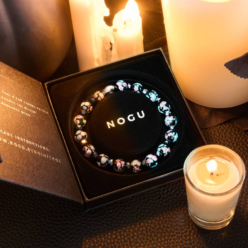 Schwarze Orchidee | 925er Sterlingsilber | Glühwürmchen-Glasblütenarmband