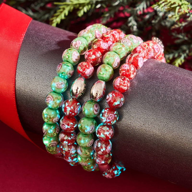 Blaues Karmin | 925er Sterlingsilber | Firefly Glass Garden Armband