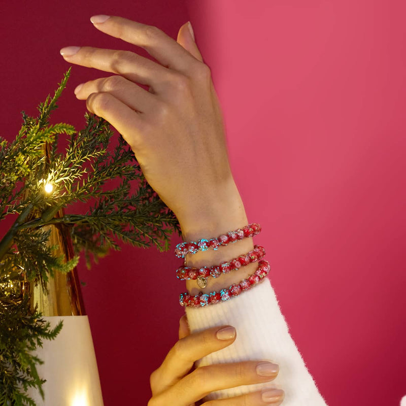 Blaues Karmin | 925er Sterlingsilber | Firefly Glass Garden Armband