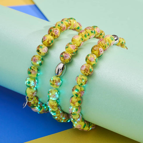 Blaue Narzisse | 925er Sterlingsilber | Firefly Glass Garden Armband