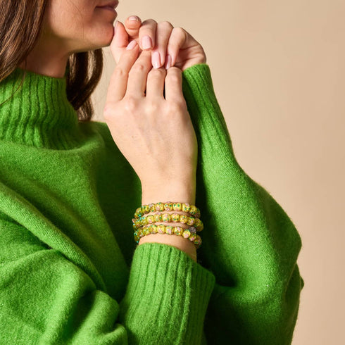 Blaue Narzisse | 925er Sterlingsilber | Firefly Glass Garden Armband