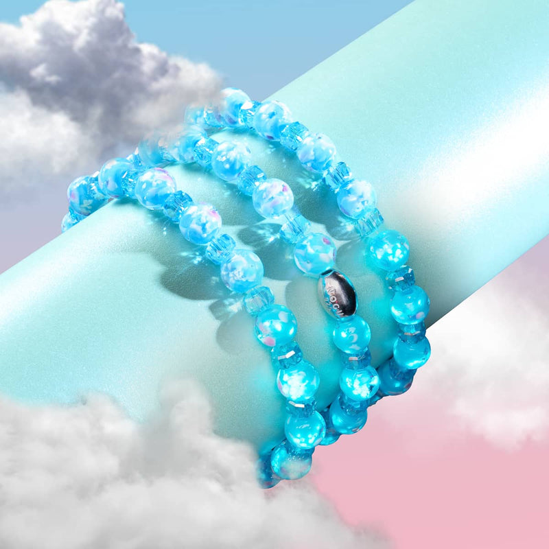 Blaue Orchidee | 925er Sterlingsilber | Glühwürmchen-Glasblütenarmband