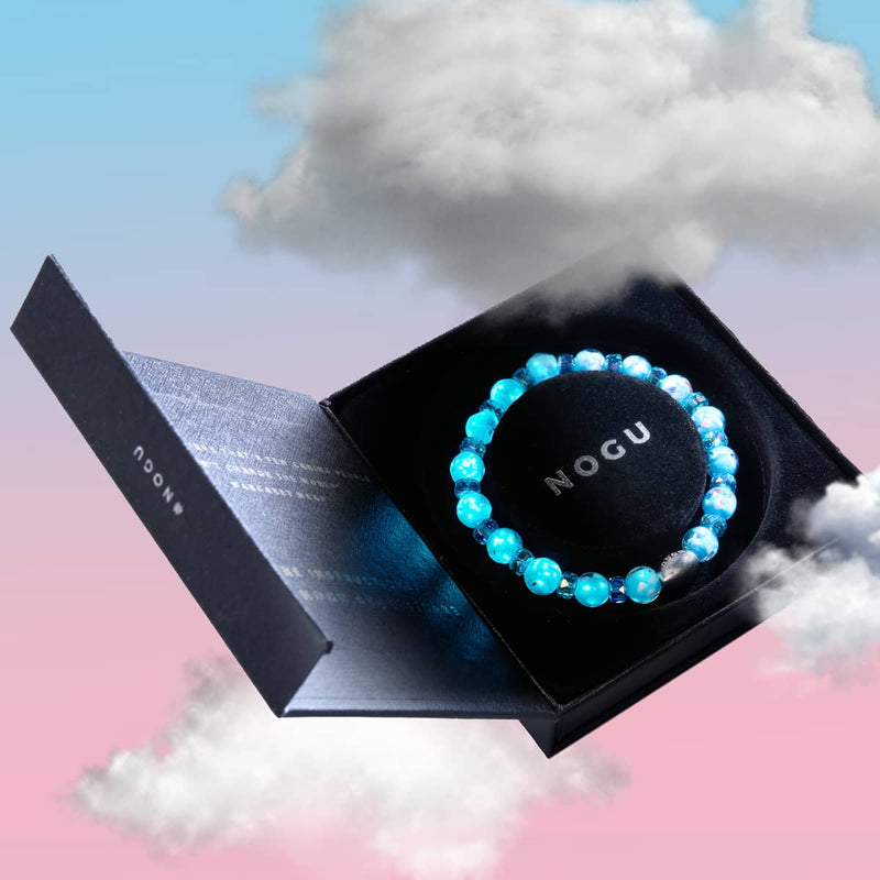 Blaue Orchidee | 925er Sterlingsilber | Glühwürmchen-Glasblütenarmband