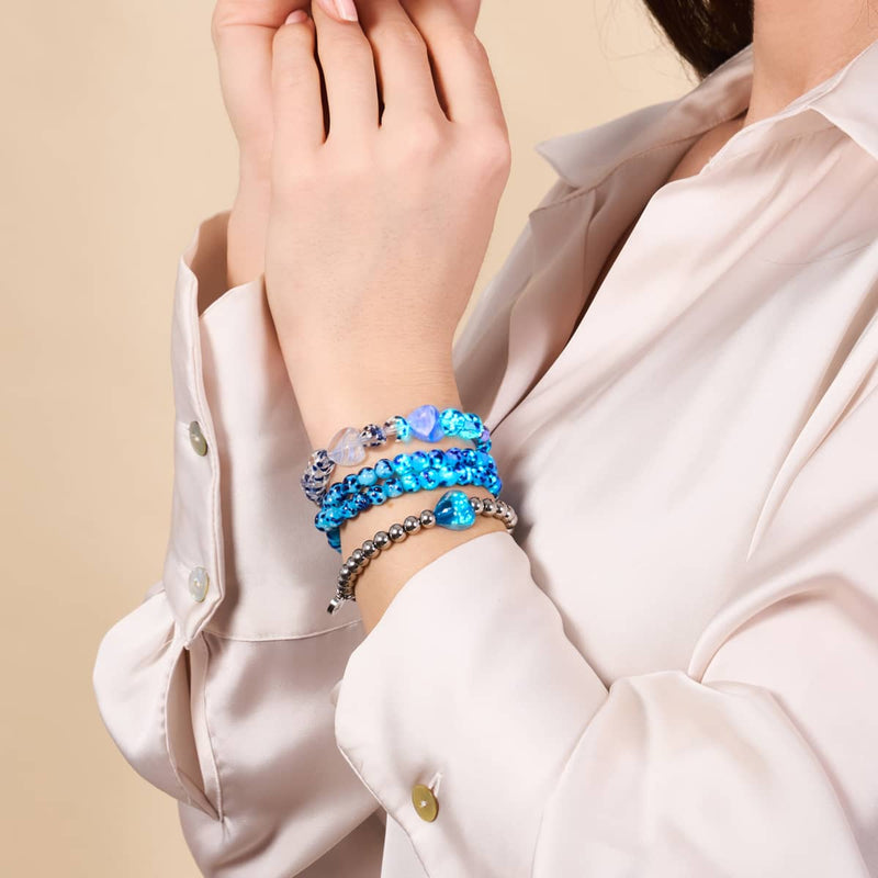 Blaue Gischt | 925er Sterlingsilber | Firefly-Glasummantelung