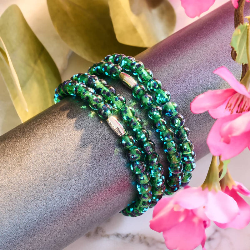 Blaues Kleeblatt | 925er Sterlingsilber | Firefly-Glasfolie