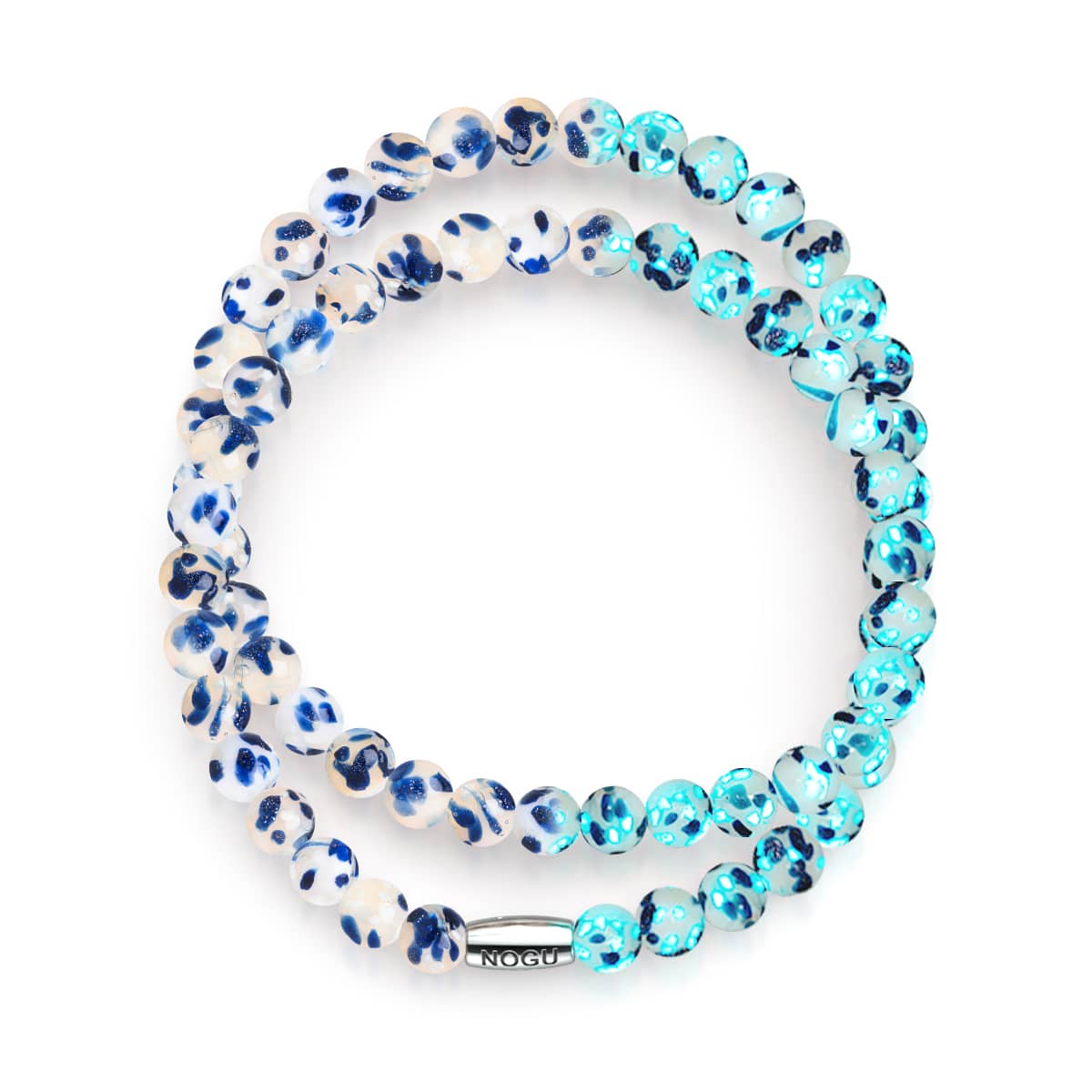 Blaue Weide | 925er Sterlingsilber | Glühwürmchen-Glasfolie