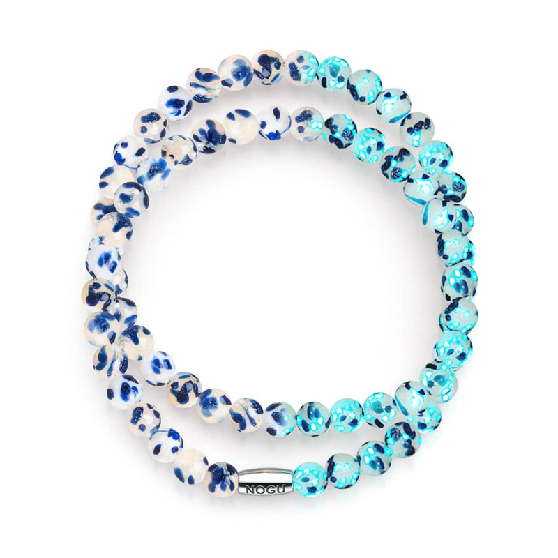 Blaue Weide | 925er Sterlingsilber | Glühwürmchen-Glasfolie