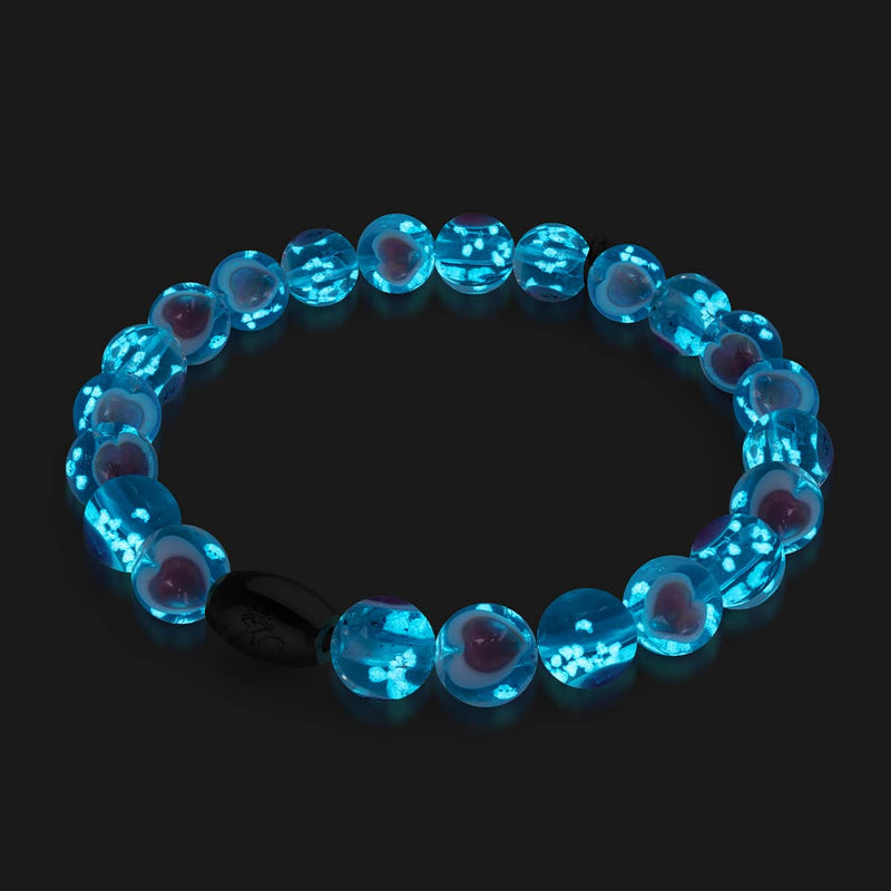 Blau x Pink | 925 Sterling Silber | Firefly Glas Liebesarmband
