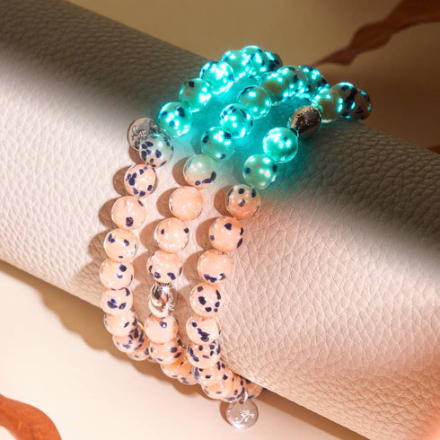 Blaubeer-Cobbler | 925er Sterlingsilber | Glühwürmchen-Glasarmband