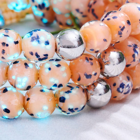 Blaubeer-Cobbler | Silber | Glühwürmchen-Glas-Makramee-Armband