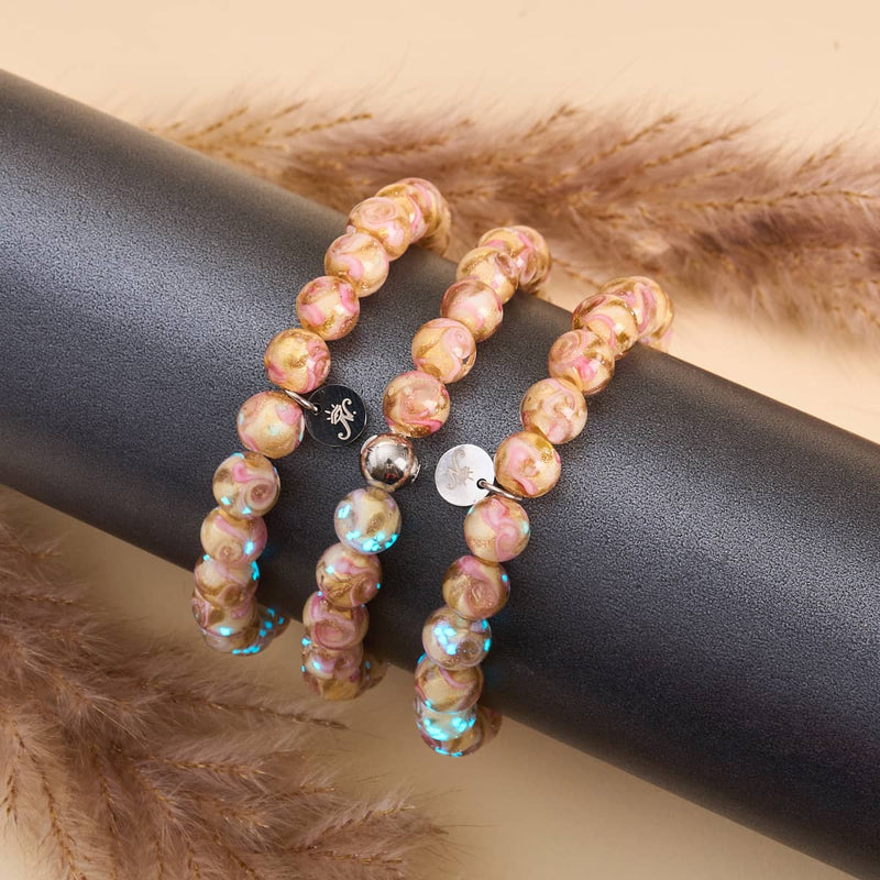 Blush Current | Rosa Karamell | Firefly Glaswirbel Armband