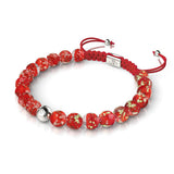Purpurrot | Silber | Glühwürmchen-Glas-Makramee-Armband