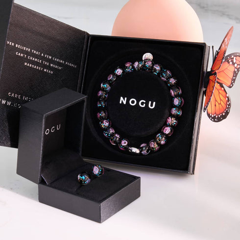 Verzauberte Rose | 925 Sterling Silber | Firefly Glasgarten Armband