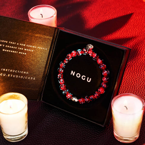 Feuer und Eis | 925 Sterling Silber | Glühwürmchen-Glasarmband