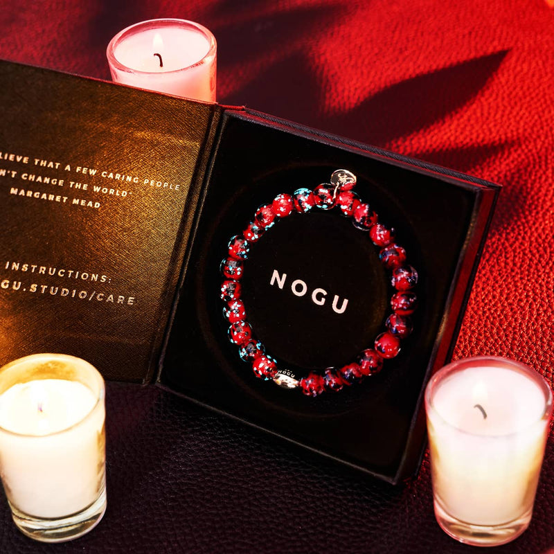 Feuer und Eis | 925 Sterling Silber | Glühwürmchen-Glasarmband