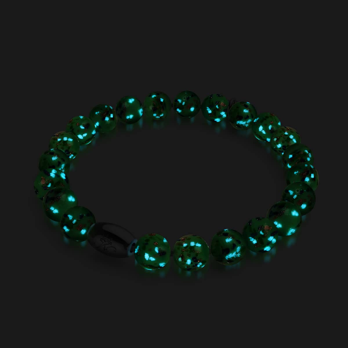 Glänzender Hain | 925 Sterling Silber | Glühwürmchen-Glasarmband