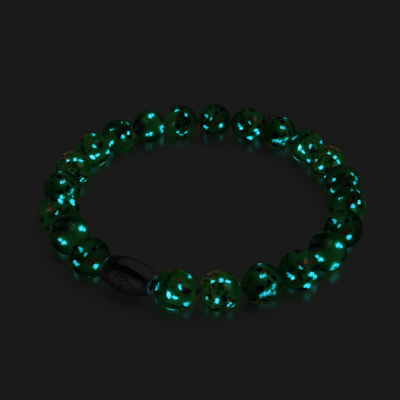 Glänzender Hain | 925 Sterling Silber | Glühwürmchen-Glasarmband