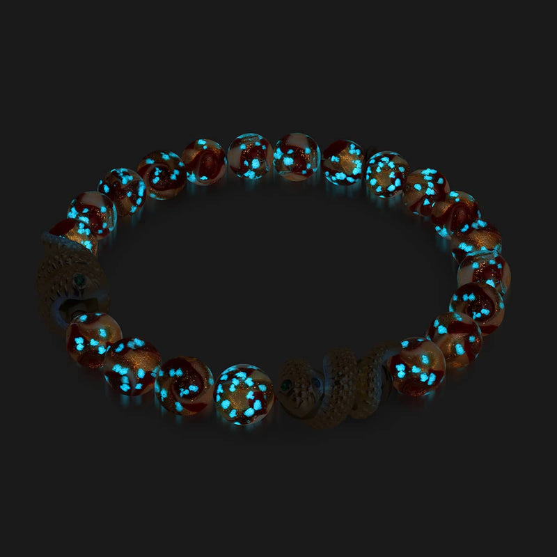 Goldene Schlange | Firefly Glas Wirbel Armband