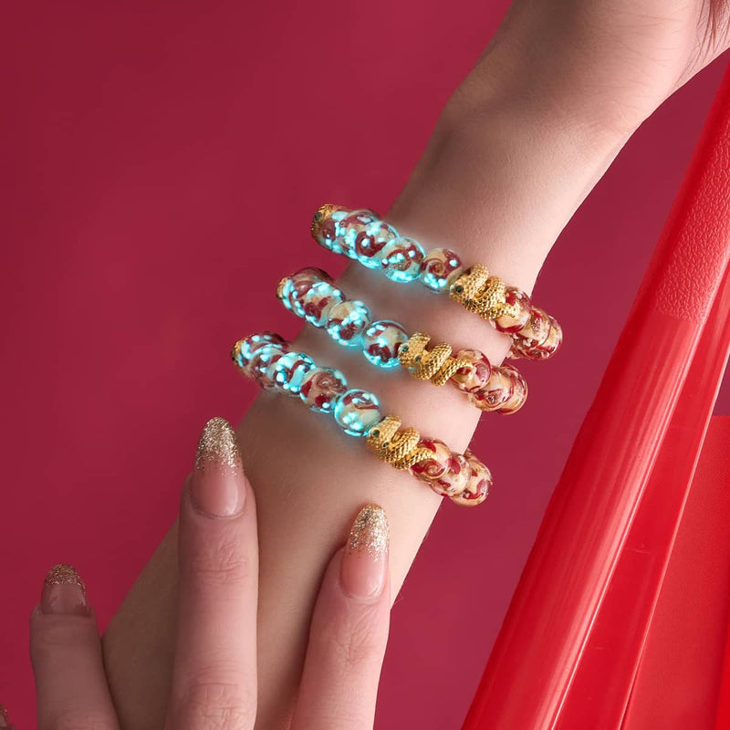 Goldene Schlange | Firefly Glas Wirbel Armband