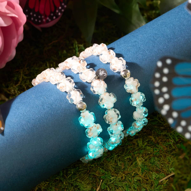 Elfenbein | Silber | Firefly Glasklee-Armband