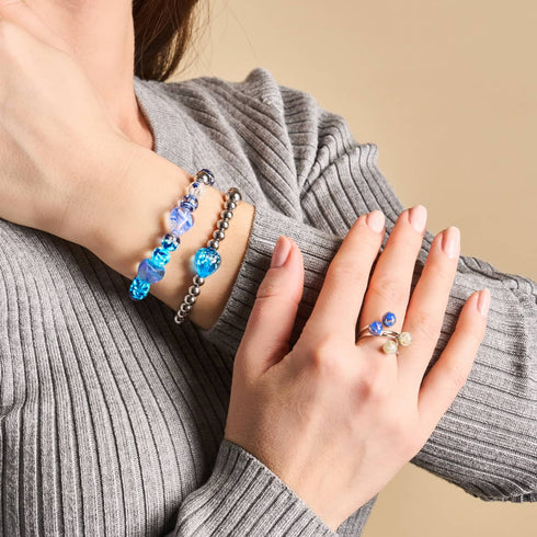 Lapisflamme | Firefly Glass x Murano Glas Herzen Armband