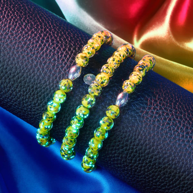 Zitronenhain | 925er Sterlingsilber | Glühwürmchen-Glasarmband