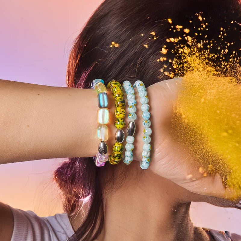 Zitronenhain | 925er Sterlingsilber | Glühwürmchen-Glasarmband