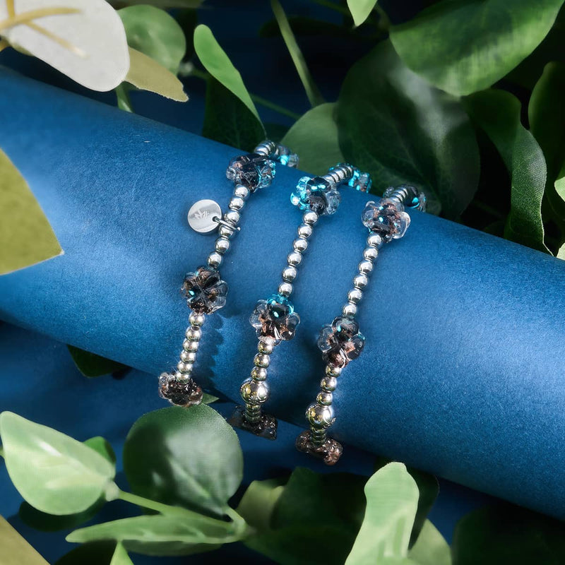 Obsidian | Silber | Firefly Glas Klee Essenz Armband