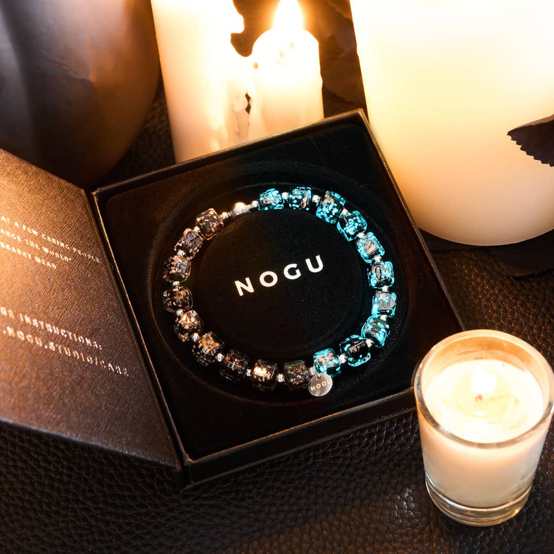 Obsidian | Silber | Firefly Glaskiesel-Armband