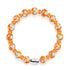 Orange Orchidee | 925 Sterling Silber | Glühwürmchen-Glasblütenarmband