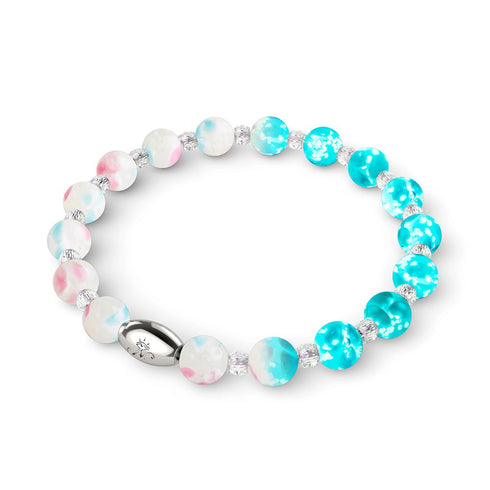 Orchideenblüten | 925er Sterlingsilber | Glühwürmchen-Glasblütenarmband