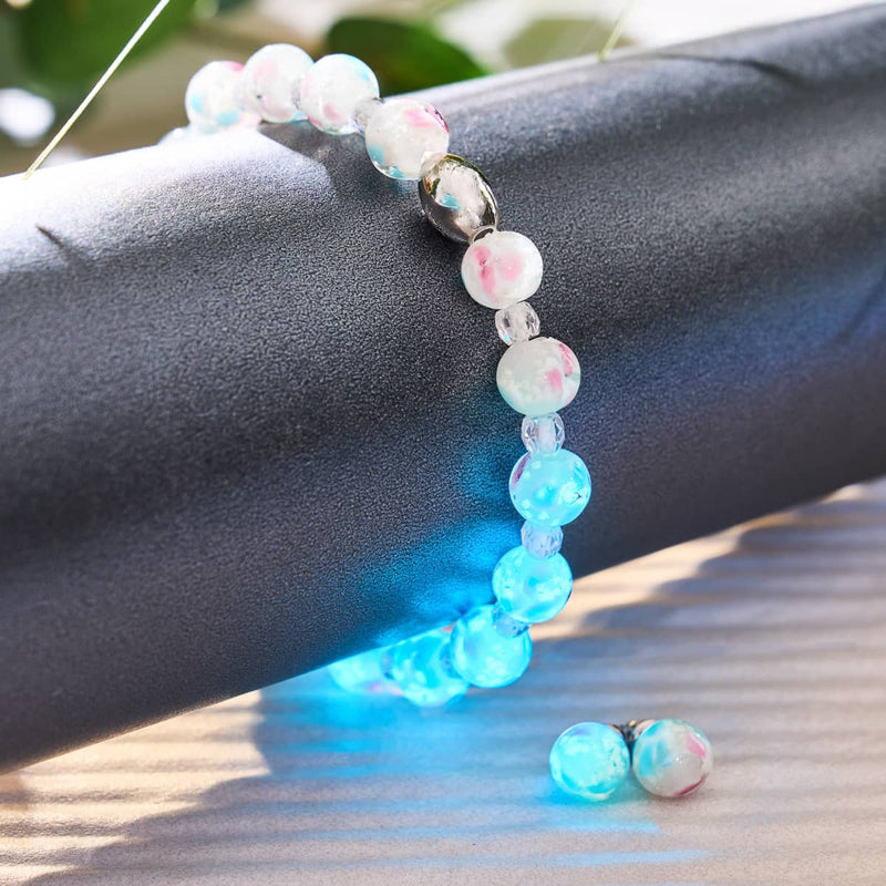 Orchideenblüten | 925er Sterlingsilber | Glühwürmchen-Glasblütenarmband