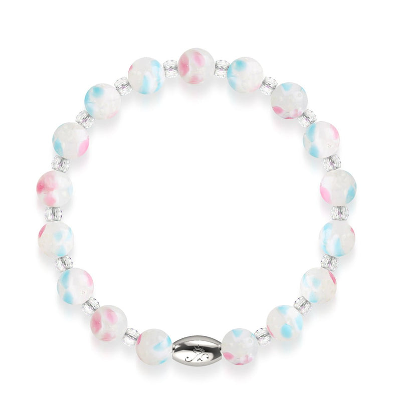 Orchideenblüten | 925er Sterlingsilber | Glühwürmchen-Glasblütenarmband