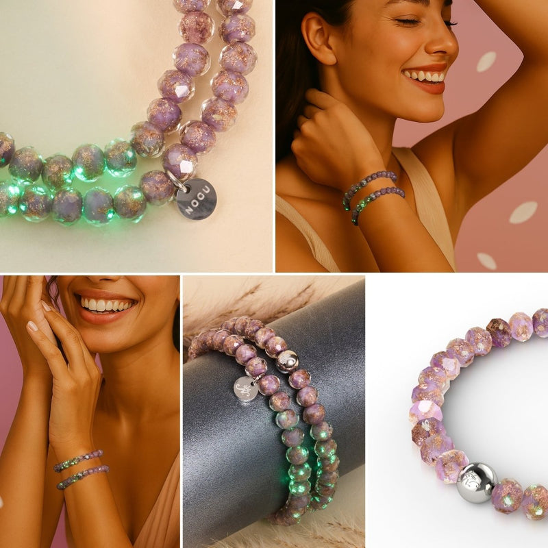 Immergrün | Firefly Glas Diamanten Armband