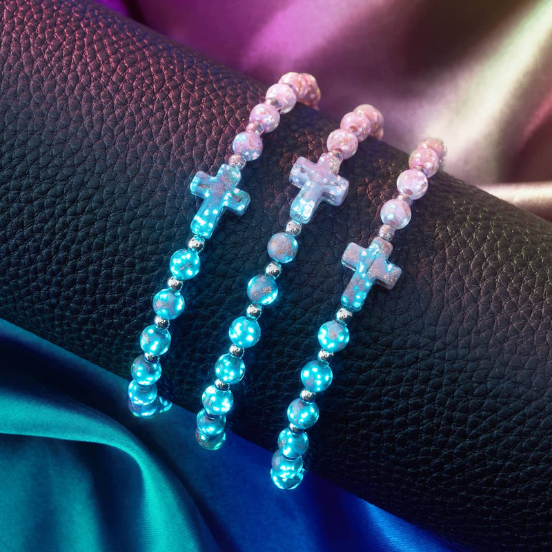 Immergrün | Silber | Glühwürmchen-Glaskreuz-Armband