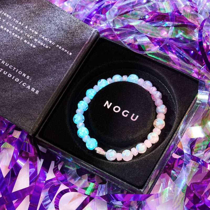 Rosa Orchidee | 925 Sterling Silber | Glühwürmchen-Glasblütenarmband